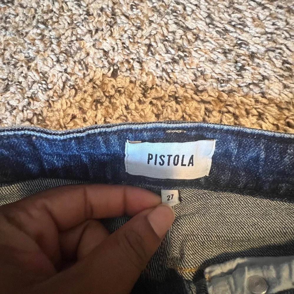 Pistola High Rise Straight Leg Distressed Jeans Dark Wash P6643CSF-ESX Womens 27